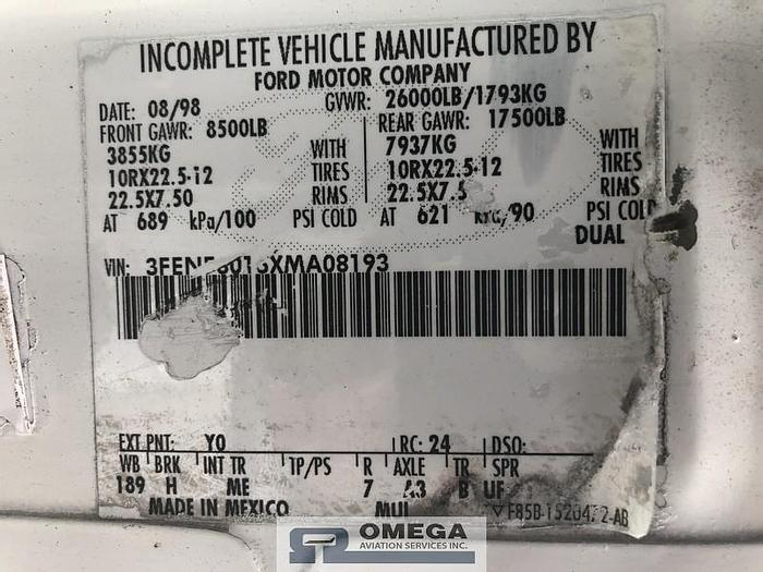 Used 1998 Kidron 4CB16D Catering Truck for Narrow Body Aircraft.