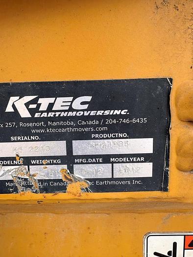 Used 2012 K-Tec Earthmover Pull Scraper