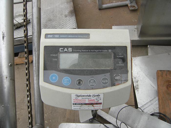Used Scale, Platform, 15" X 20", CAS, Mdl BW-150, Bench, S/st #S741093