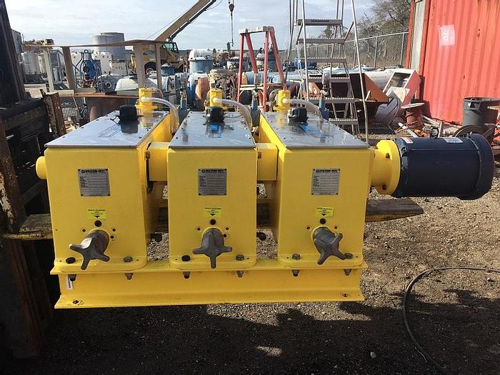 Used Unused bank of (3) Milton Roy Model MCI-15618.PBAAM1S1H3NNSN11 Pumps