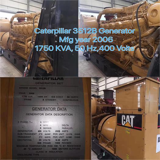 Used Caterpillar 3512B used generator Low working hours