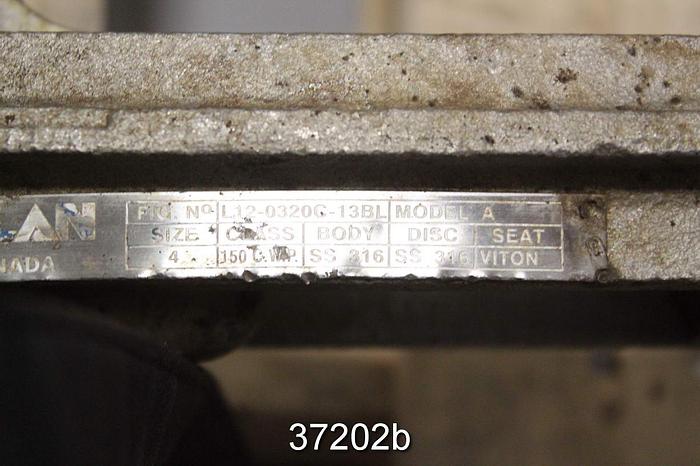 Used Velan 4" Hand Operated Knife Gate Valve, L12-0320C-13BL #37202