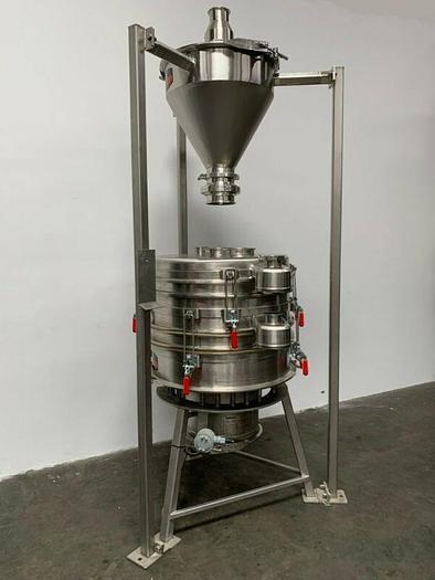 Used Kason K30-2-SS 30” Vibrating Screen Separator with Hopper & Valve 230/460V 3PH