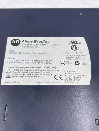 Used Allen-Bradley 1606-XLE240EN Ser A