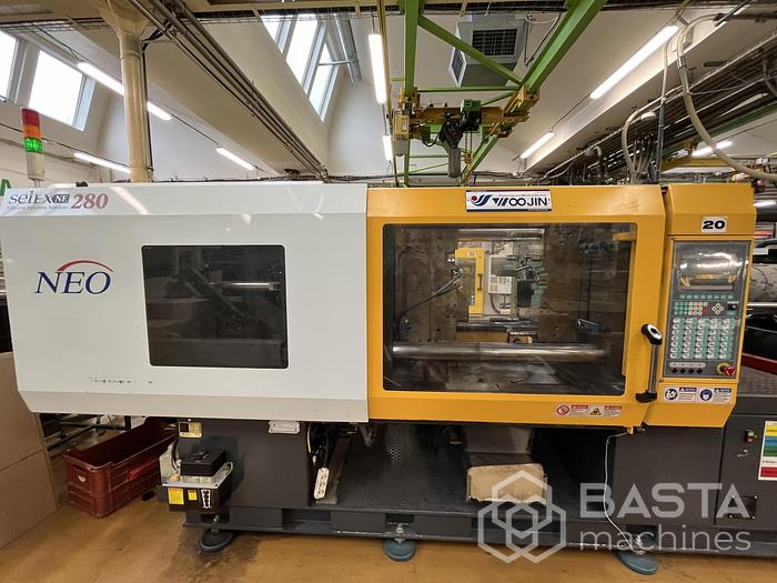 Good condition WOOJIN SELEX NE280 Injection Molding Machine (2006 ) for Sale at BASTA MACHINES s...