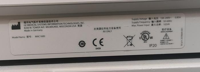 Gebraucht GE MAC 1600 EKG Gerät Elektrokardiograph auf Trolley
