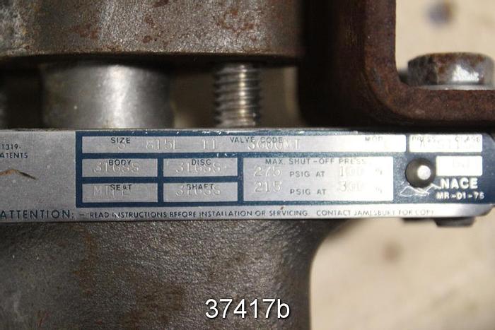 Used Jamesbury 3" Hand Operated Butterfly Valve, 815L-11-3600MT #37417