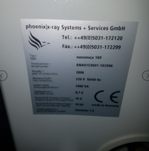 Used 2006 Phoenix X-Ray NANOMX160