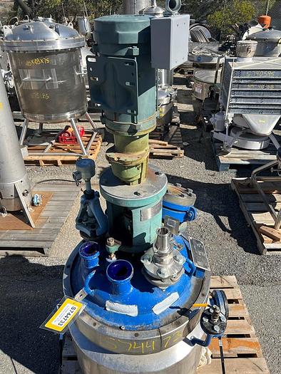 Used Reactor, 20 Gallon, Glass Lined, De Dietrich, 150 PSI, Jacketed, Agitated #S744733