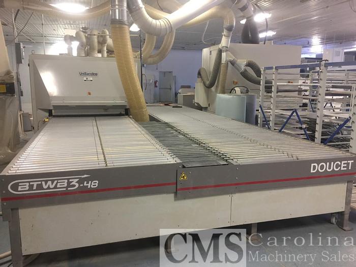 Used 2004 Unisanding Cross Sander with Doucet Return Conveyor