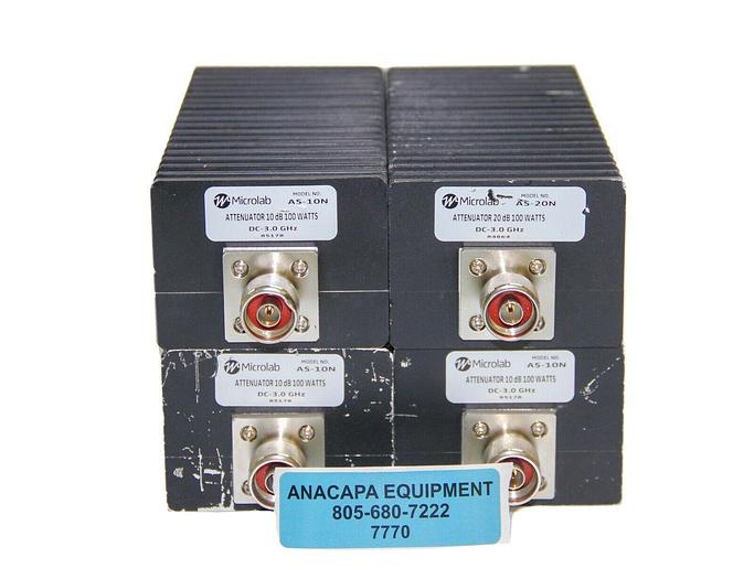 Used Microlab AS-10N,AS-20N Attentuator 10 dB 100Watts N Connector NIB Lot of4(7770)W