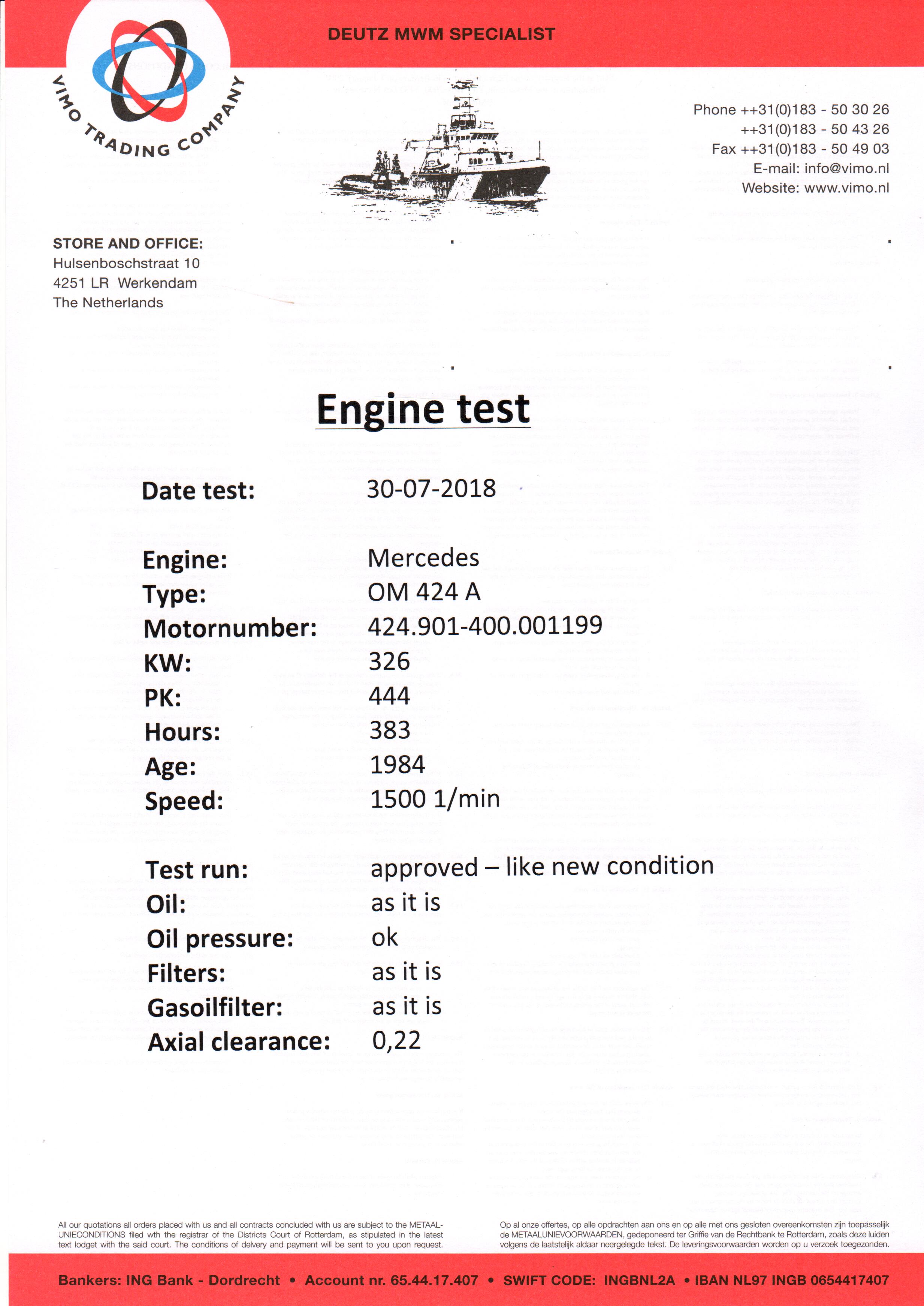 Used 1984 MERCEDES OM424A / SIEMENS GEN.SET 550 KVA