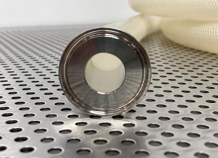 Used Flexible Silicone Hose 192" w/ 1 1/2" Stainless Steel Sanitary Fittings