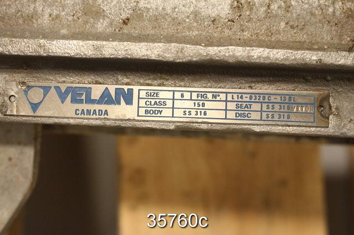 Used Velan 6" Hand Operated Knife Gate Valve #35760