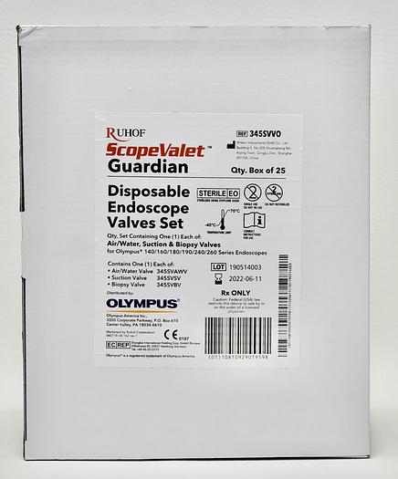 Olympus 140 160 180 190 240 260 Endoscope Air Water Biopsy Suction Valve Set, 345SVVO, NEW, IN-DATE