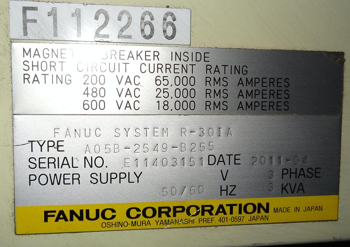 Used FANUC ARCMATE 120iC/10L 6 AXIS CNC MIG WELDING ROBOT WITH R30iA CONTROLLER