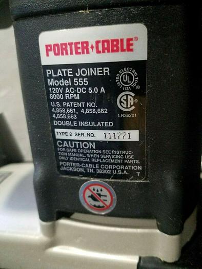 Used Porter Cable Plate Joiner in Tool Box Model 555 Biscuit Joiner with Case