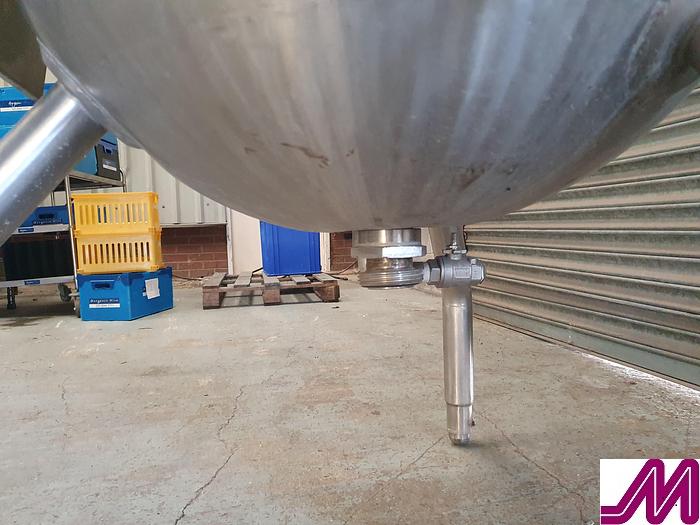 Used APV 60 Gallon Jacketed Hemispherical Pan with Contra Rotating Agitator