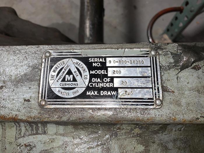 Used Minster Die Cushion Model: 20D