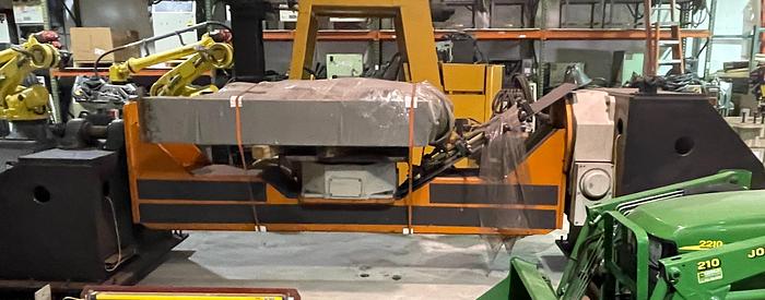 Used FANUC ARCMATE 120iC/10L MIG WELDING CELL WITH 2 AXIS 10' LONG DROP CENTER TRUNNION W/ROTARY CNC TABLE
