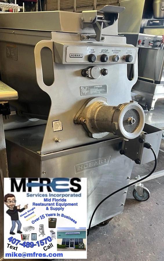 Used Hobart MG1532 Commercial Meat Grinder Mixer #32 150lb Capacity 208V 3phase