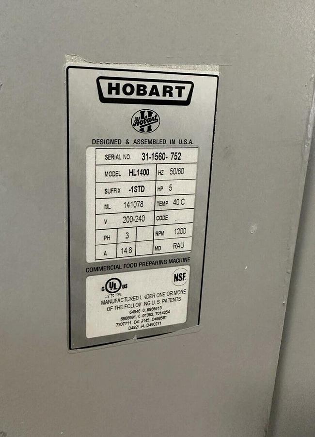 Used Hobart 140qt Legacy Mixer HL1400 Bowl & Whip Included 3 Phase NICE SHAPE!