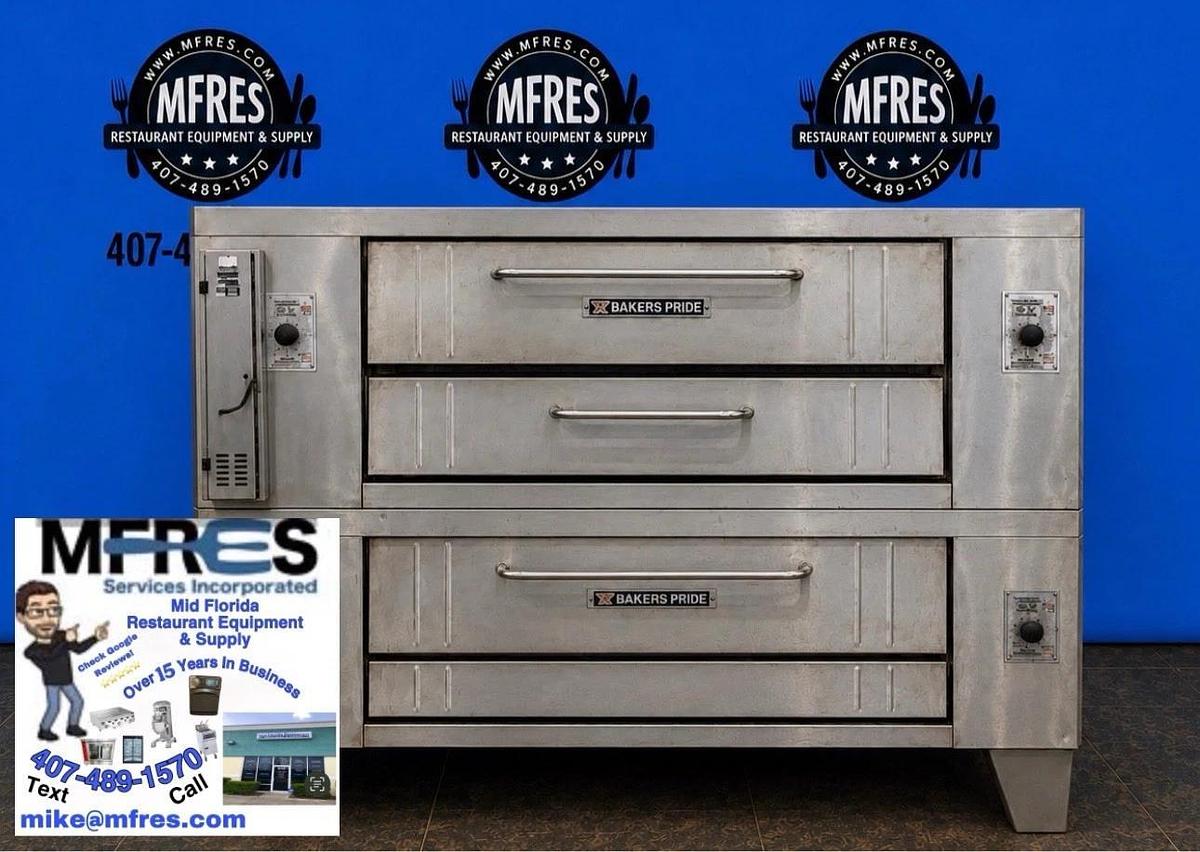 Refurbished BAKERS PRIDE Y602 DOUBLE DECK GAS PIZZA OVEN W/BRICKS NICE WORKING SHAPE!