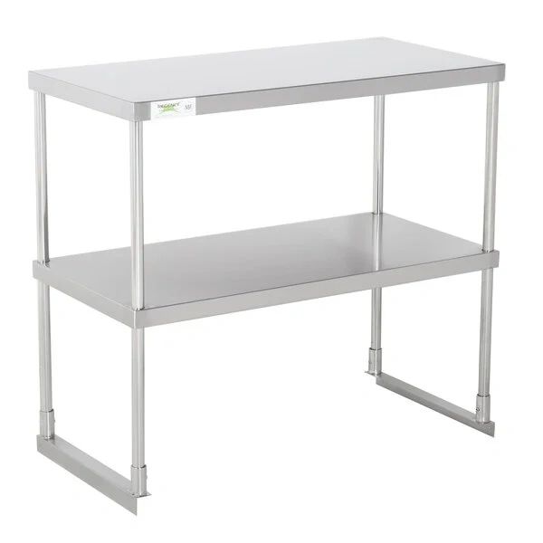 Elite Stainless Steel Double Deck Overshelf - 14" x 48"