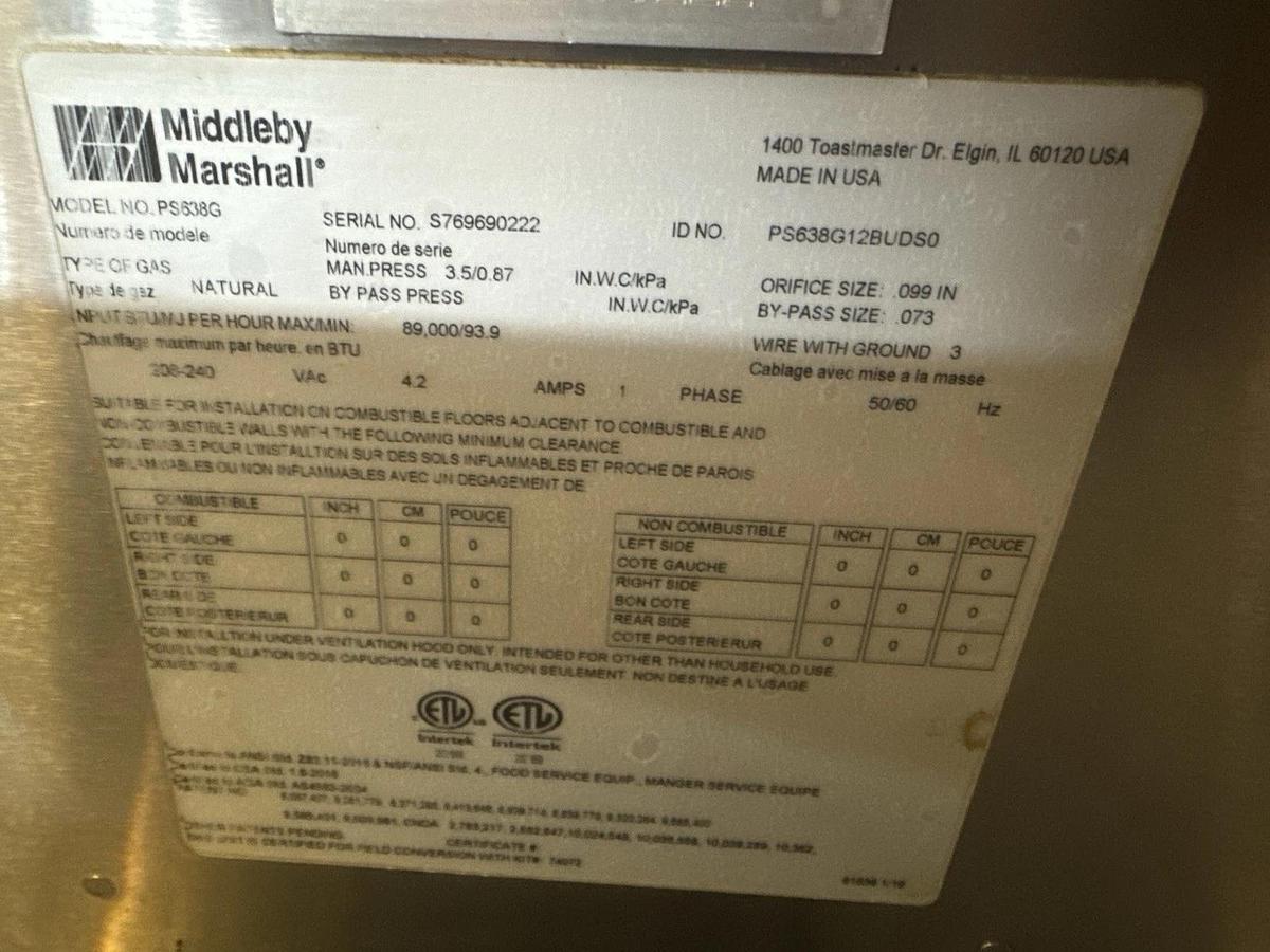 Refurbished 2022 Middleby Marshall PS638G Gas Conveyor Pizza Oven Double Stack BEAUTIFUL!
