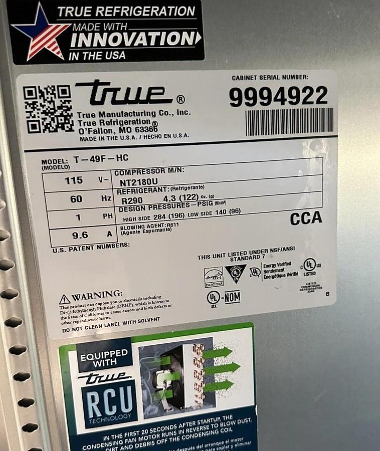 Used 2020 True T-49F-HC 54" Two Section Reach In Stainless Freezer NICE SHAPE!