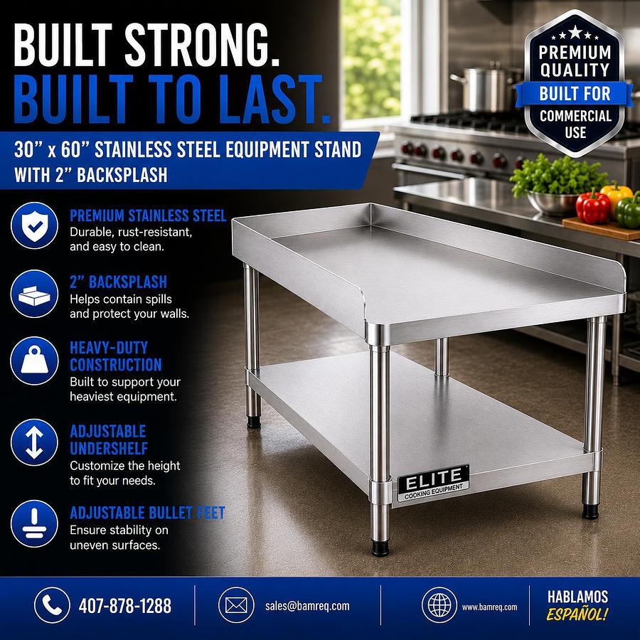 30"x 30" Stainless Steel Equipment Stand with Galvanized Undershelf