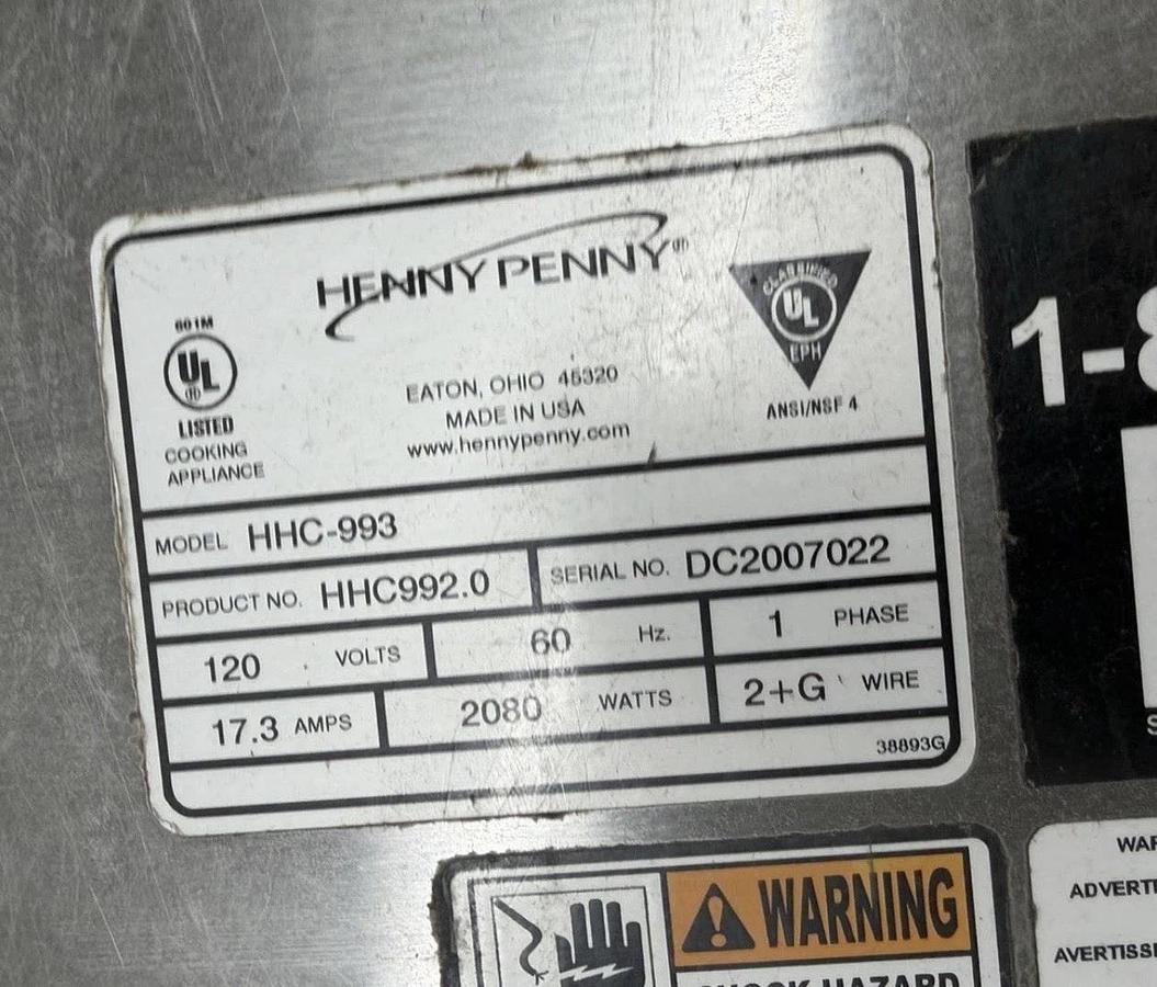 Used HENNY PENNY HHC-993 HEATED FOOD HOLDING CABINET 120V VERY NICE!
