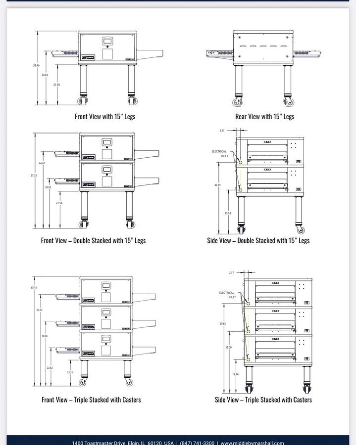 Refurbished 2022 Middleby Marshall CTX DZ33T Electric Pizza Conveyor Oven 208V 1/3 Phase