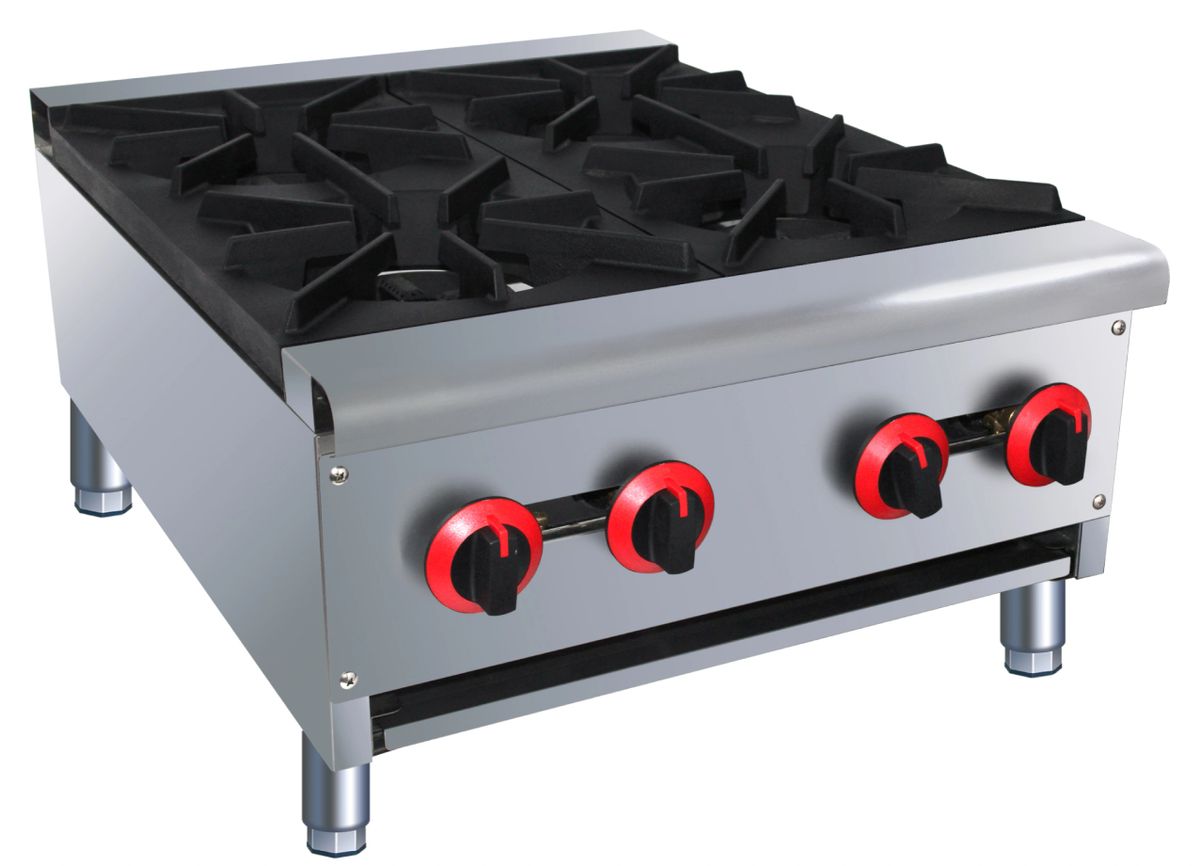 ELITE HS-4 Heavy Duty Stainless Steel 24" Four Burner Hot Plate