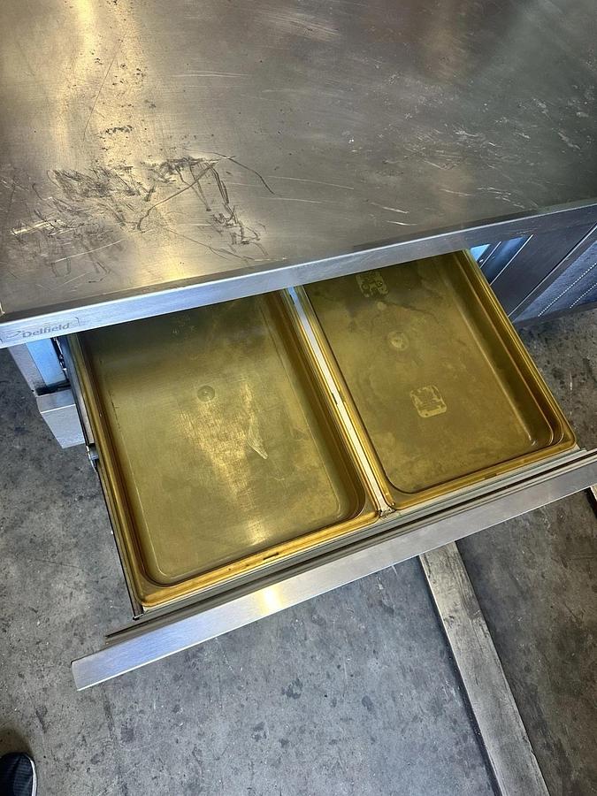Used Delfield F2956CP 56" Two Drawer Refrigerated Chef Base GREAT WORKING SHAPE!