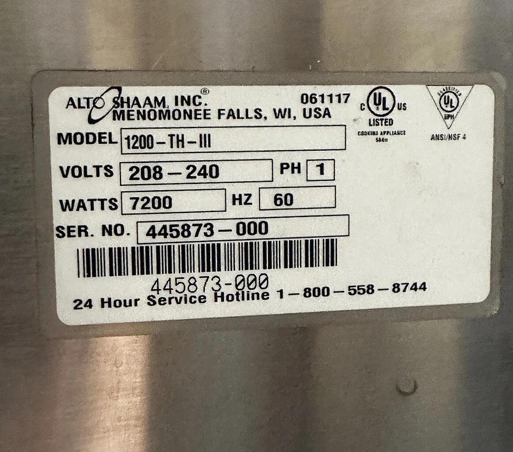 Used 2017 Alto Shaam 1200-TH/III Cook & Hold Cabinet Oven 208-240V VERY NICE SHAPE!