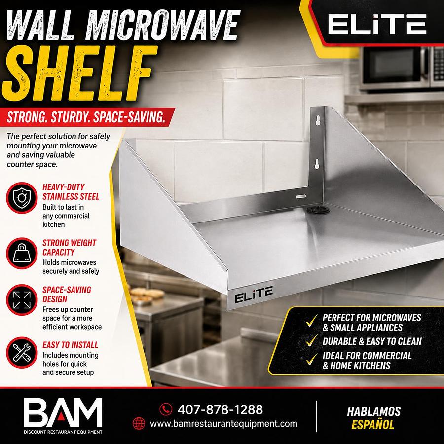 Wall microwave shelf