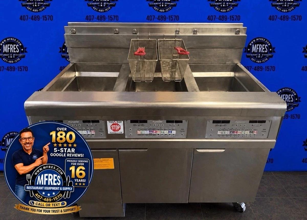 Used FRYMASTER 3 BAY Fryer, Natural Gas, Filtration System NICE SHAPE!