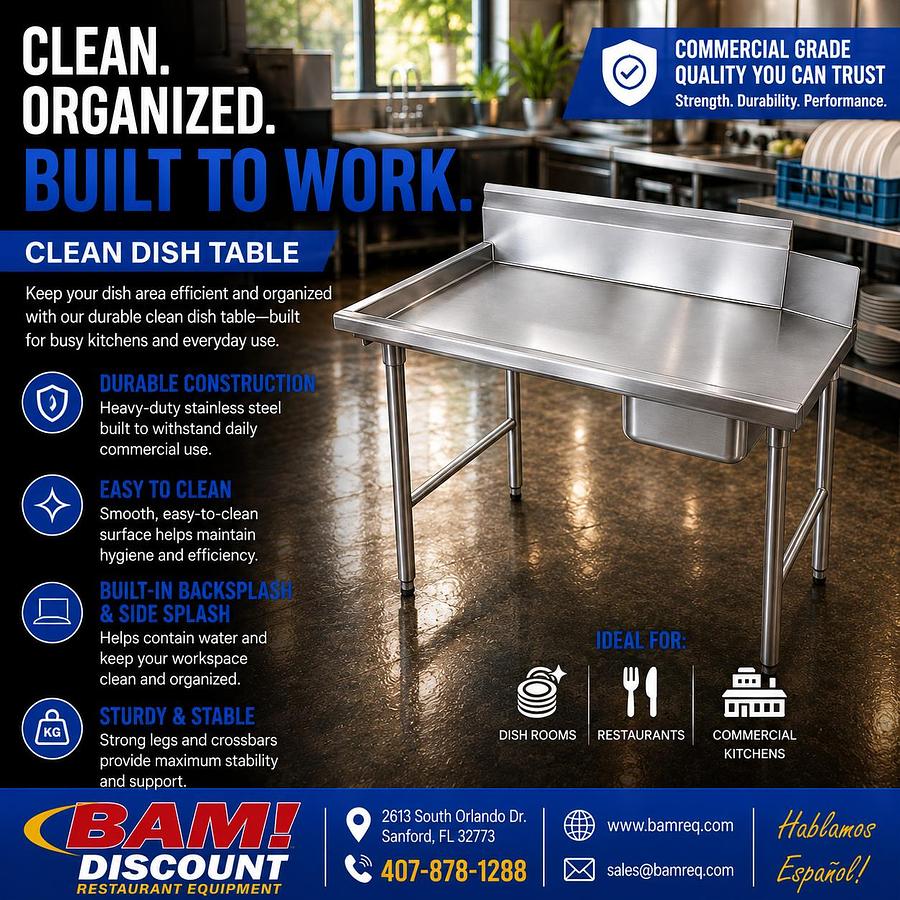 Clean dish table