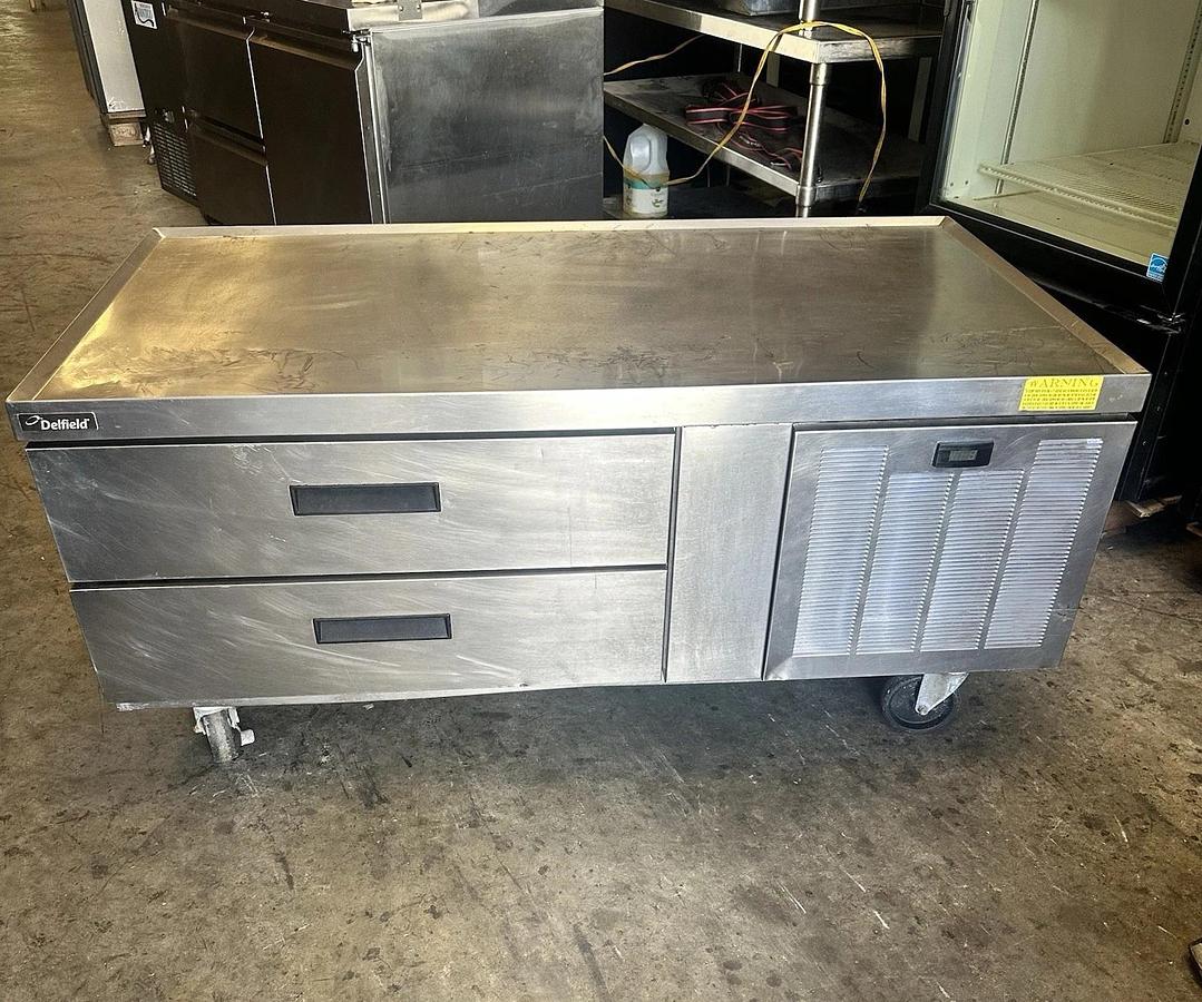Used Delfield F2956CP 56" Two Drawer Refrigerated Chef Base GREAT WORKING SHAPE!