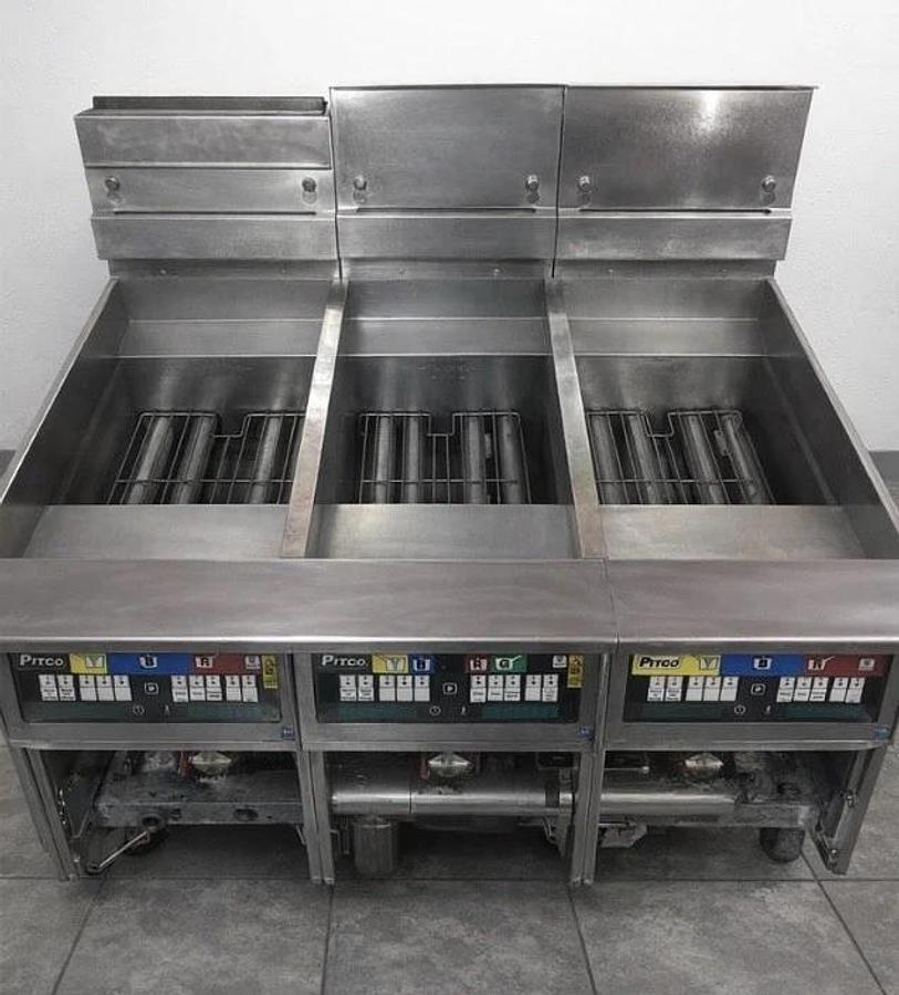 Used Pitco (3) 50 lb Vats, Model SG14,Nat Gas, GREAT WORKING SHAPE!