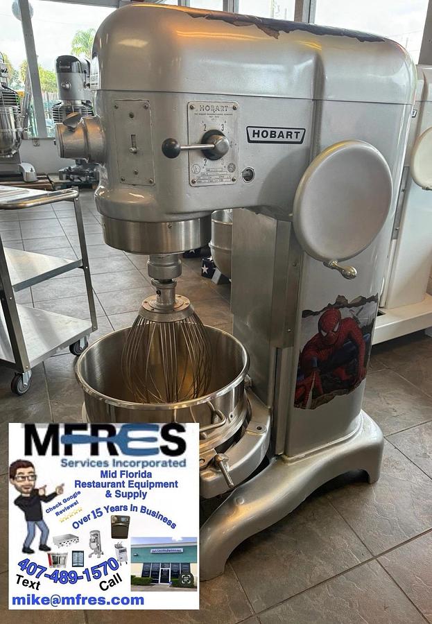 Used HOBART H600 60 Qt Mixer 1HP 220V 3 Phase Bowl & Whisk Included BEAUTIFUL SHAPE!