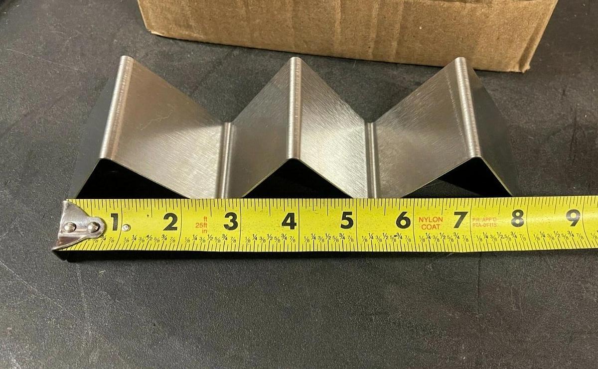 Stainless Steel Taco Holder with 2 or 3 Compartments - 8" x 4" x 2" PACK OF 12