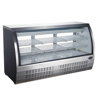 Elite - E- 82" Stainless Steal Curved Glass Refrigerated Deli Case