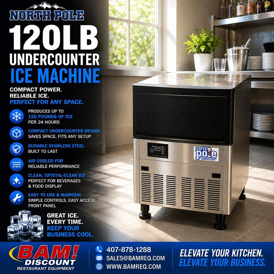 North Pole 120lb Undercounter Ice Machine