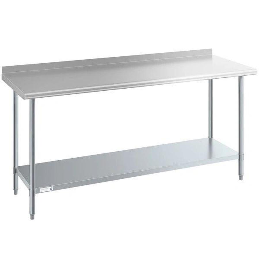 30”X72”4" Backsplash Stainless Steel Table