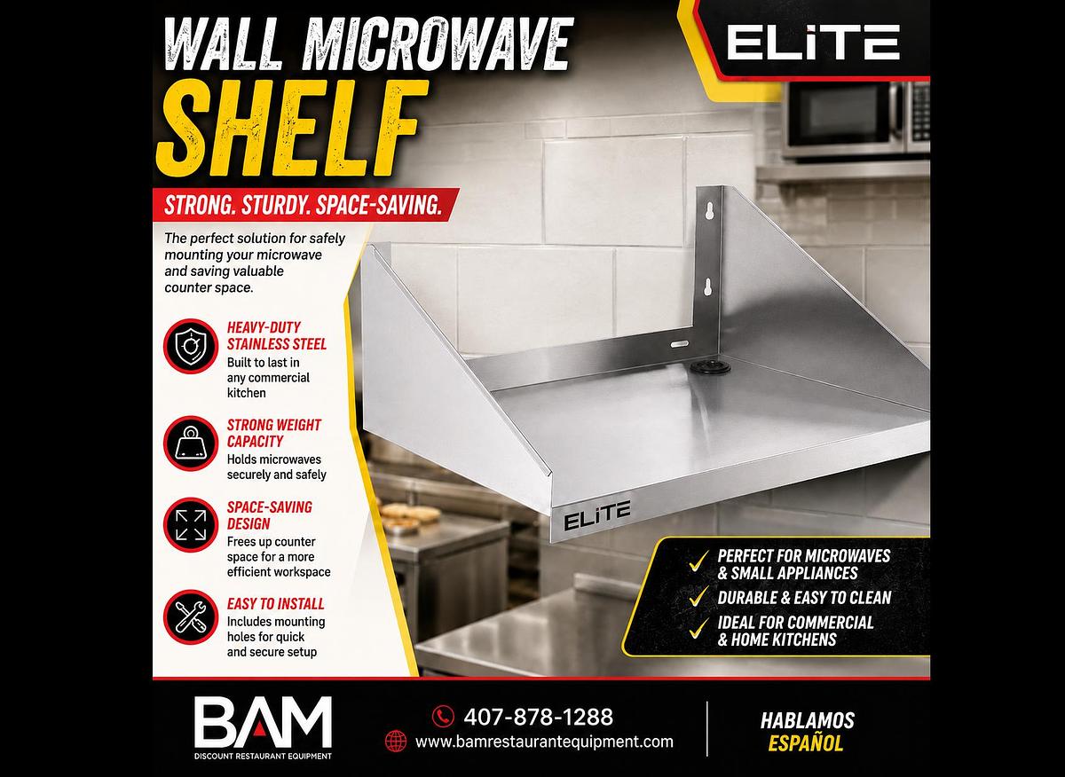 Wall microwave shelf