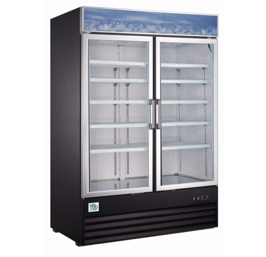 Elite Swing Glass Door Merchandiser Refrigerator with LED Lighting
