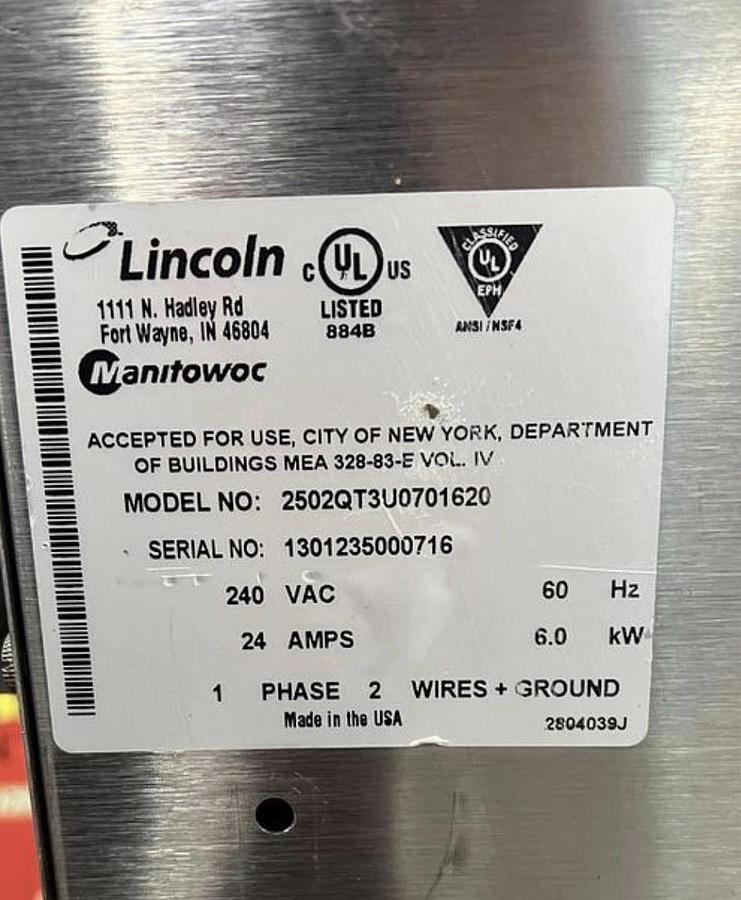 Used LINCOLN 2502 Countertop Conveyor Electric Oven 240V VERY NICE WORKING SHAPE!