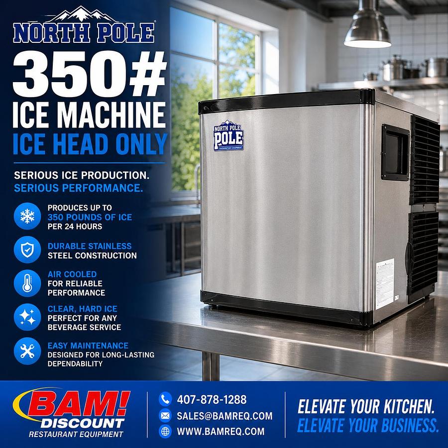North Pole 350 lb Commercial Ice Machine Head – Air Cooled – Stainless Steel – 115V